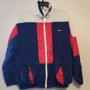 Vintage Ellesse 80's Color Block Navy Red White Windbreaker Track Jacket Mens L